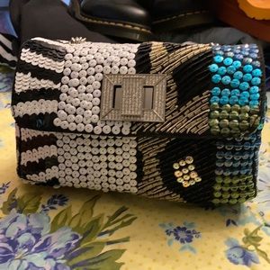 Betsy Johnson sequin clutch